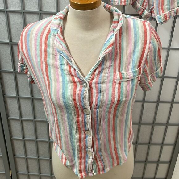 PJ Salvage Womens Loungewear Pajama Short Sleeve Set, Small - Picture 4 of 6